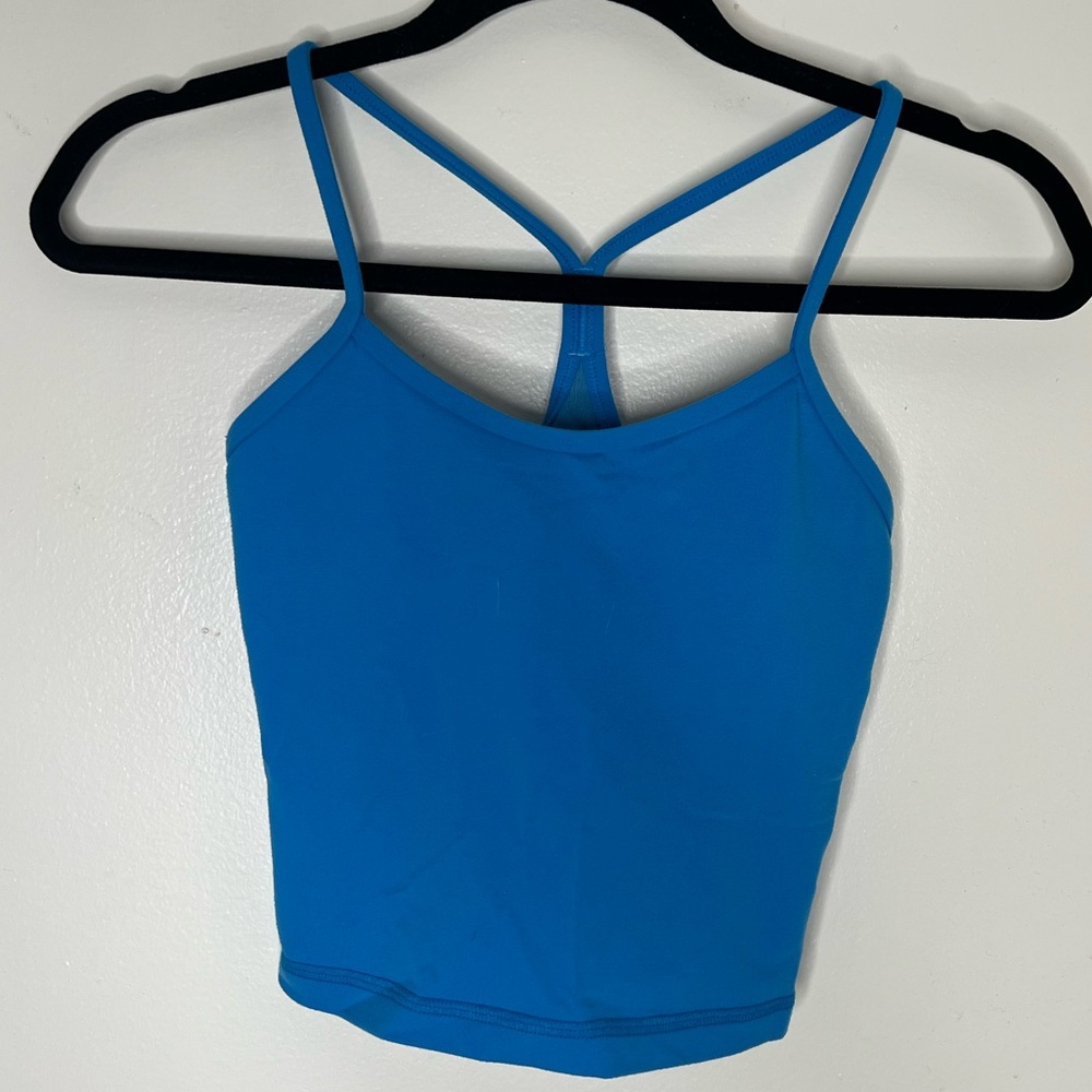 Power Blue Lululemon Power Y Tank Top Cropped (Size 2)
